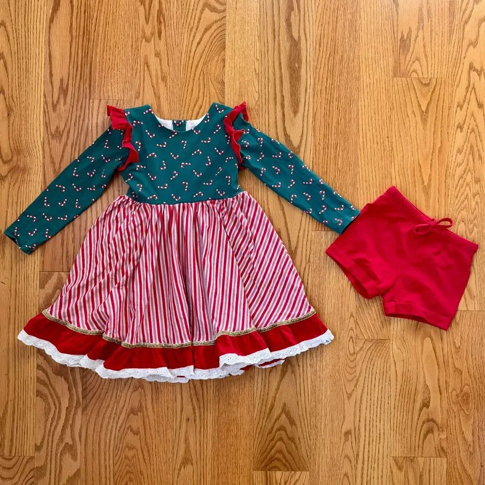 HTF Love and Grow sz 6 Peppermint Candy Cane Dress